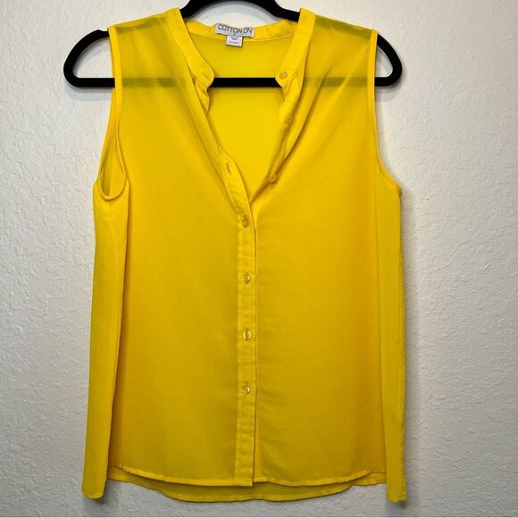 Cotton On sheer yellow top ☀️ EUC ☀️ size small - Picture 1 of 4